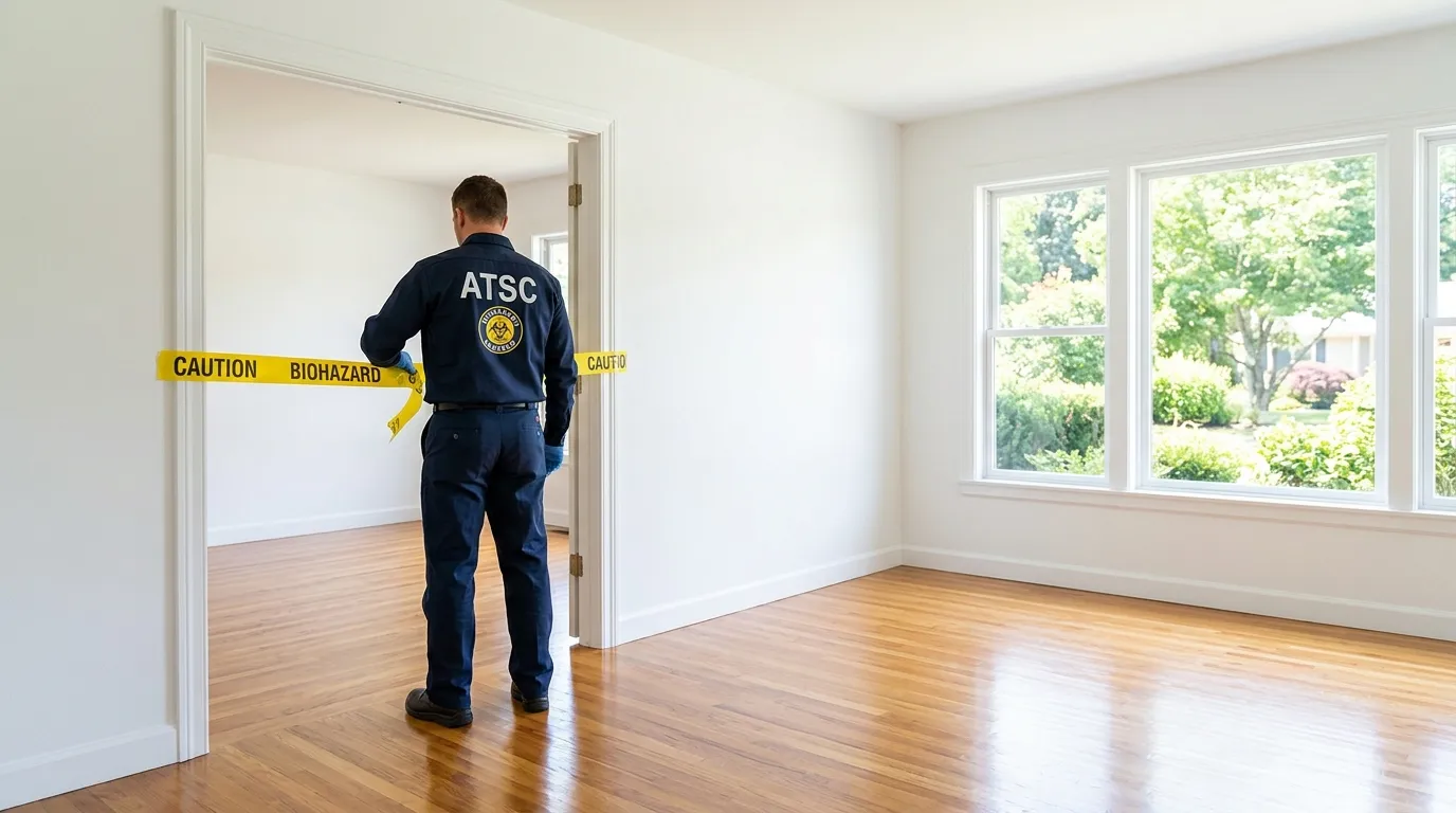 Certified biohazard cleanup crew performing Crime Scene Cleanup in Winton